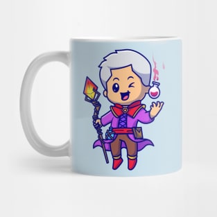 Cute Boy Witch Cartoon Mug